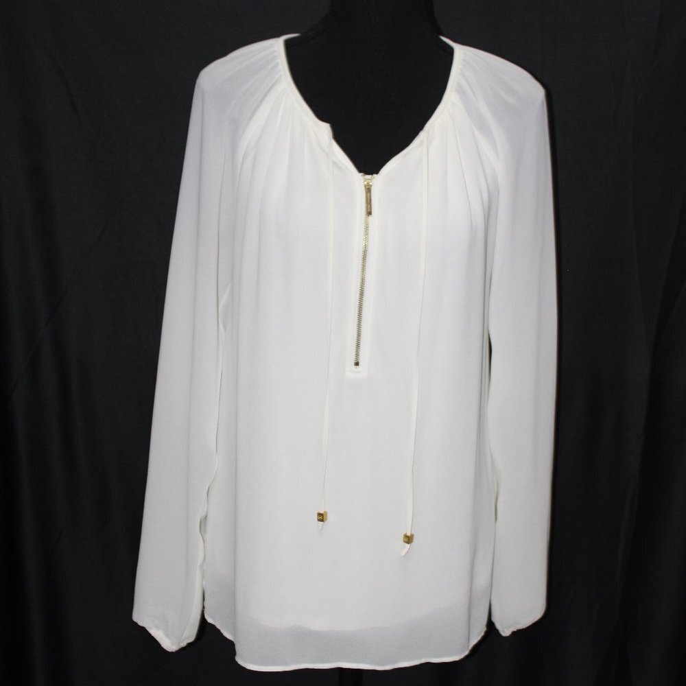 Michael Kors Cream Long Sleeve Blouse